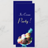 ICE CREAM BIRTHDAY PARTY, blauw Kaart (Voorkant / Achterkant)