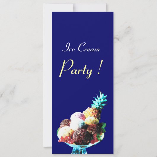 ICE CREAM BIRTHDAY PARTY, blauw Kaart (Voorkant)