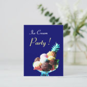 ICE CREAM BIRTHDAY PARTY, blauw Kaart (Staand voorkant)