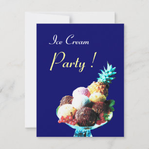 ICE CREAM BIRTHDAY PARTY, blauw Kaart
