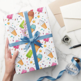 Ice Cream Birthday Party Cadeaupapier