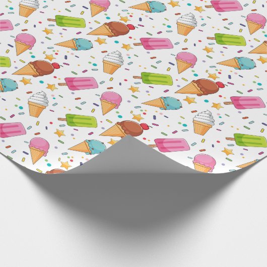 Ice Cream Birthday Party Cadeaupapier (Hoek)