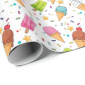 Ice Cream Birthday Party Cadeaupapier (Rol Hoek)