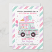 Ice Cream Birthday Party Drive beroemd gemaakt doo Kaart (Voorkant)