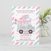 Ice Cream Birthday Party Drive beroemd gemaakt doo Kaart (Staand voorkant)