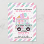 Ice Cream Birthday Party Drive beroemd gemaakt doo Kaart (Voorkant / Achterkant)