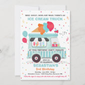 Ice Cream Birthday Party Drive beroemd gemaakt doo Kaart (Voorkant)