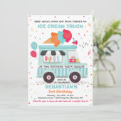 Ice Cream Birthday Party Drive beroemd gemaakt doo Kaart (Staand voorkant)