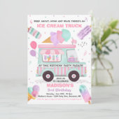 Ice Cream Birthday Party Drive beroemd gemaakt doo Kaart (Staand voorkant)