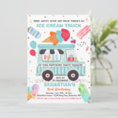 Ice Cream Birthday Party drive by Birthday Parade Kaart (Staand voorkant)