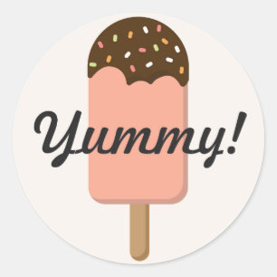 Ice Cream Birthday Party Favor Ronde Sticker