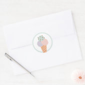 Ice Cream Birthday Party Favor Ronde Sticker (Envelop)