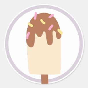 Ice Cream Birthday Party Favor Ronde Sticker