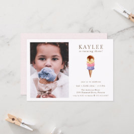 Ice Cream Birthday Party - Fotouitnodiging Kaart