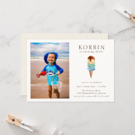 Ice Cream Birthday Party - Fotouitnodiging Kaart