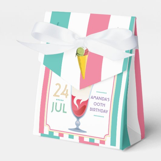 Ice Cream Birthday Party gepersonaliseerd Bedankdoosjes (Voorkant Zijde)