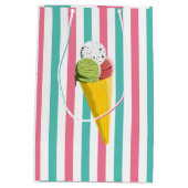 Ice Cream Birthday Party gepersonaliseerd Medium Cadeauzakje (Achterkant)