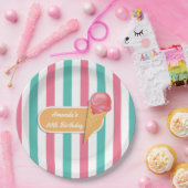 Ice Cream Birthday Party gepersonaliseerd Papieren Bordje (Feest)