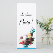ICE CREAM BIRTHDAY PARTY Gold black blue Kaart (Staand voorkant)