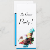 ICE CREAM BIRTHDAY PARTY Gold black blue Kaart (Voorkant / Achterkant)