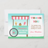 Ice Cream Birthday Party Hartelijk dank Bedankkaart (Voorkant)