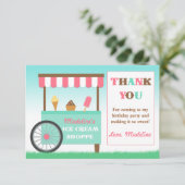 Ice Cream Birthday Party Hartelijk dank Bedankkaart (Staand voorkant)