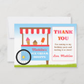 Ice Cream Birthday Party Hartelijk dank Kaart (Voorkant)