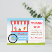 Ice Cream Birthday Party Hartelijk dank Kaart (Staand voorkant)