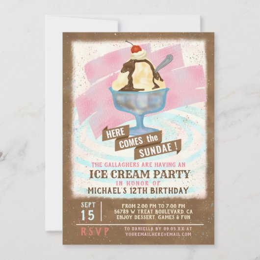 Ice Cream Birthday Party | Hier komt de Sundae Kaart (Voorkant)