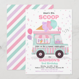 Ice Cream Birthday Party Ice Cream Truck Birthday Kaart