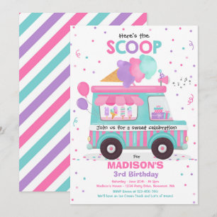 Ice Cream Birthday Party Ice Cream Truck Birthday Kaart