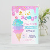 Ice Cream Birthday Party Invision Two Sweet  Kaart (Staand voorkant)