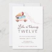 Ice Cream Birthday Party Invitation Aankondiging (Voorkant)