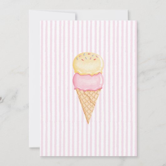 Ice Cream Birthday Party Invitation Aankondiging (Achterkant)