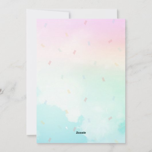 Ice Cream Birthday Party Invitation Feestdagenkaart (Achterkant)