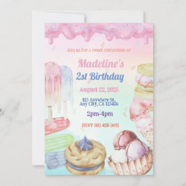 Ice Cream Birthday Party Invitation Feestdagenkaart