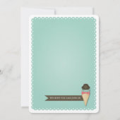 Ice Cream Birthday Party Invitation Kaart (Achterkant)