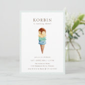 Ice Cream Birthday Party Invitation Kaart (Staand voorkant)