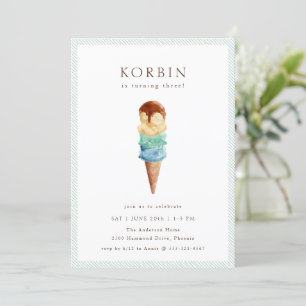 Ice Cream Birthday Party Invitation Kaart