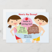 Ice Cream Birthday Party Invitation Kaart (Voorkant / Achterkant)