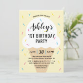 Ice Cream Birthday Party Invitation Kaart (Staand voorkant)