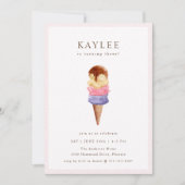 Ice Cream Birthday Party Invitation Kaart (Voorkant)