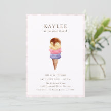 Ice Cream Birthday Party Invitation