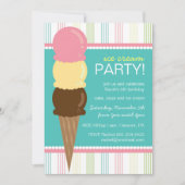 Ice Cream Birthday Party Invitation Kaart (Voorkant)