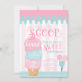 Ice Cream Birthday Party Invitation Snow Cone Kaart (Voorkant)