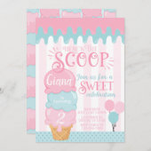 Ice Cream Birthday Party Invitation Snow Cone Kaart (Voorkant / Achterkant)
