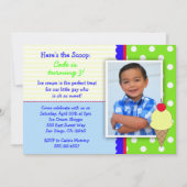 Ice Cream Birthday Party Invitations for Boys Kaart (Voorkant)