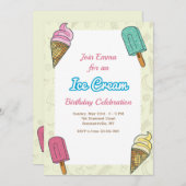 Ice Cream Birthday Party  Kaart (Voorkant / Achterkant)