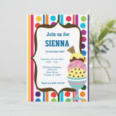 Ice Cream Birthday party Kaart (Staand voorkant)