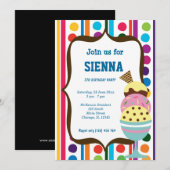 Ice Cream Birthday party Kaart (Voorkant / Achterkant)